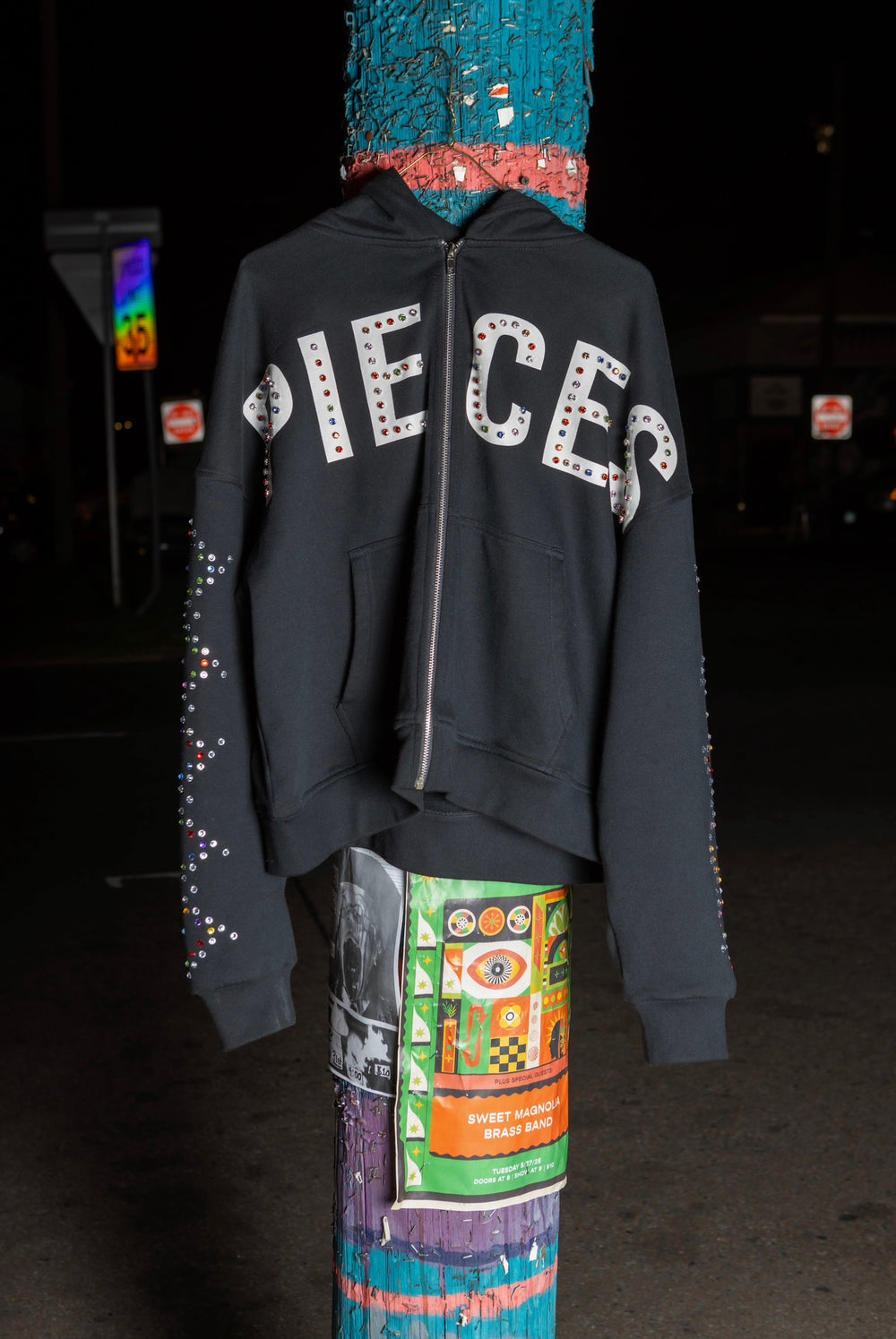 Rhinestone "Pieces" Hoodie