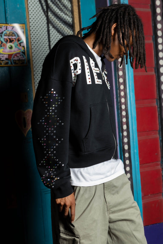 Rhinestone "Pieces" Hoodie